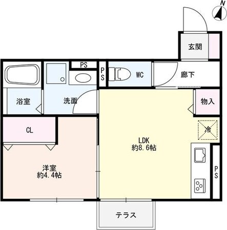 スカイコートⅠ-Bの物件間取画像